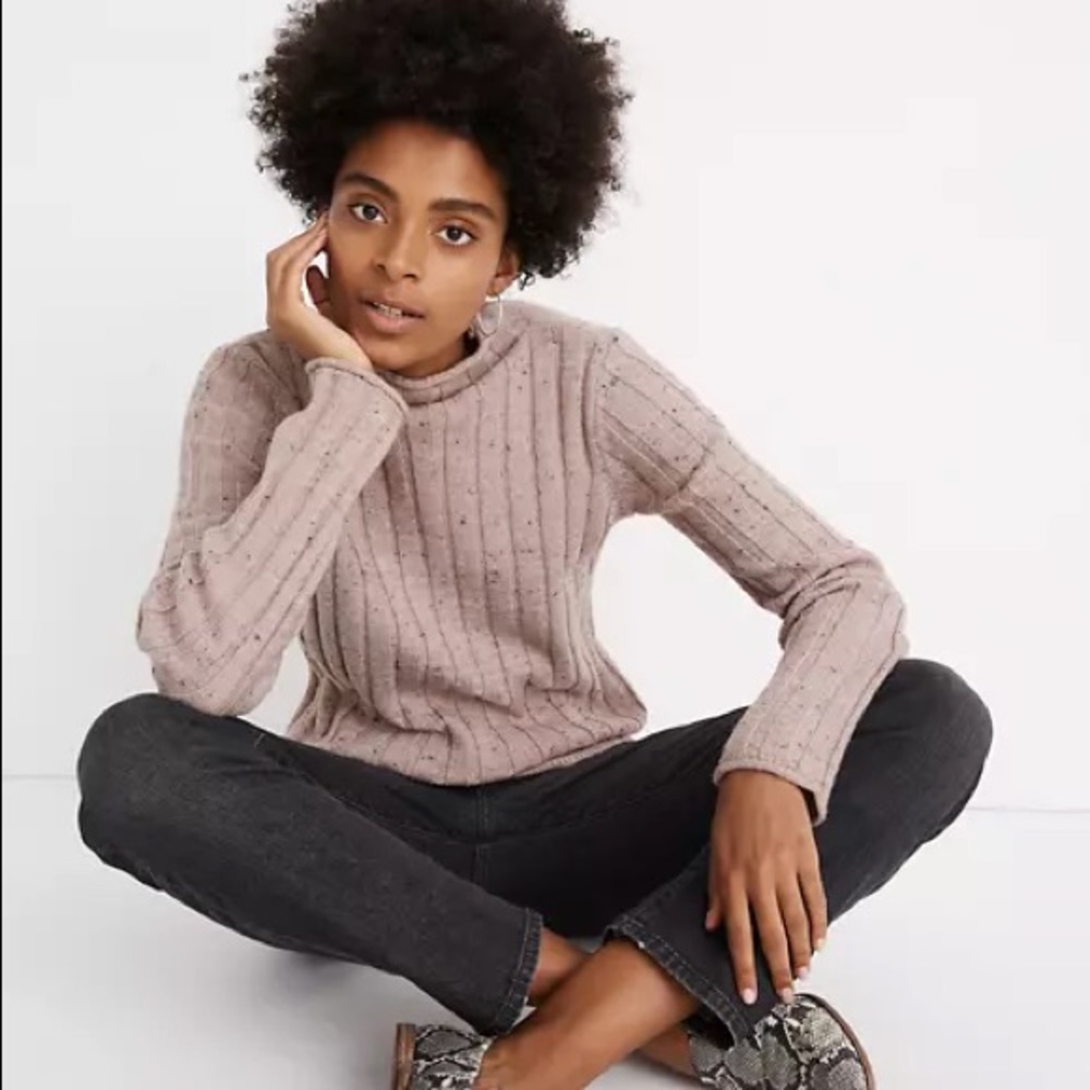 Madewell Donegal Evercrest Turtleneck Sweater pink G3
